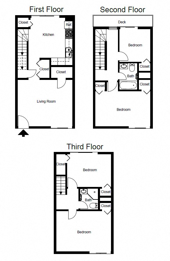 Floor plan for 4 beds, 2 baths, 1329 sqft